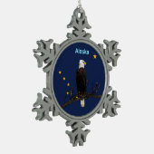 Alaska Eagle en Flag Tin Sneeuwvlok Ornament (Links)