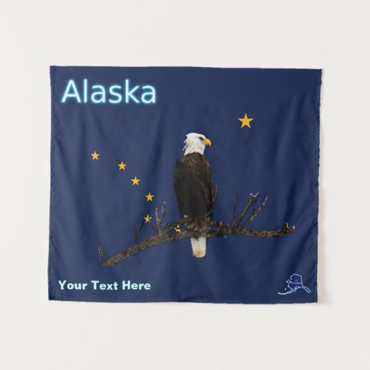 Alaska Eagle en Flag Wandkleed (Voorkant (horizontaal))