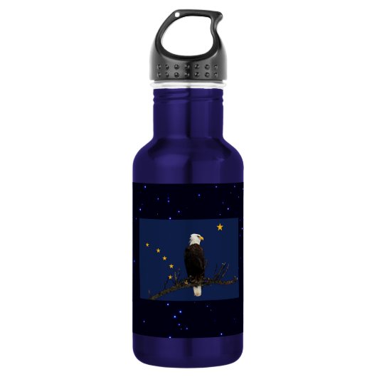 Alaska Eagle en Flag Waterfles (Voorkant)
