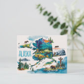 Alaska: Een levendige Waterverf-exploratie Briefkaart (Staand voorkant)
