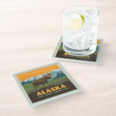 Alaska | eland aan de grens glazen onderzetter (Schuin)