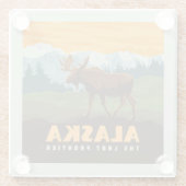 Alaska | eland aan de grens glazen onderzetter (Achterkant)