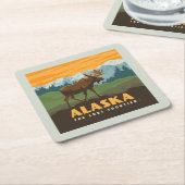 Alaska | eland aan de grens kartonnen onderzetters (Schuin)