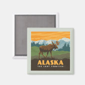 Alaska | eland aan de grens magneet (Voorkant / Achterkant)