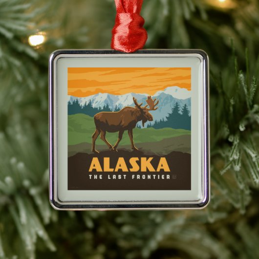 Alaska | eland aan de grens metalen ornament (Boom)