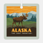 Alaska | eland aan de grens metalen ornament (Achterkant)