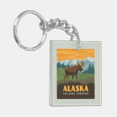 Alaska | eland aan de grens sleutelhanger (Voorkant Links)