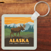 Alaska | eland aan de grens sleutelhanger (Achterkant)