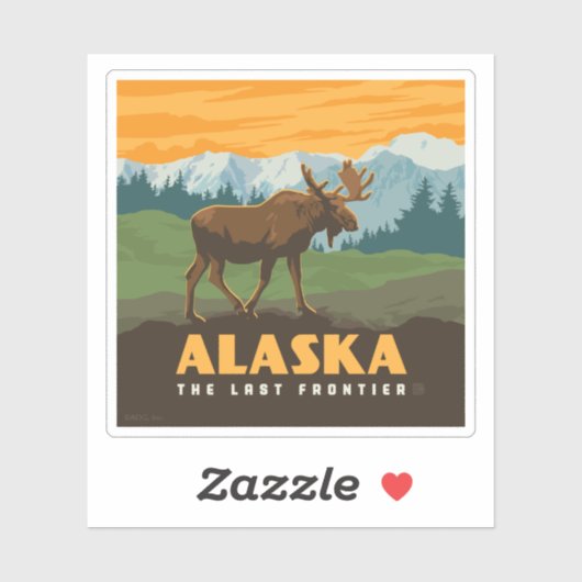 Alaska | eland aan de grens sticker (Vel)