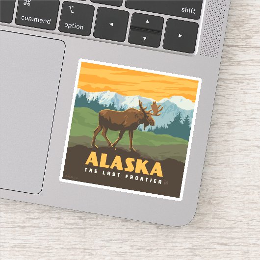 Alaska | eland aan de grens sticker (Detail)