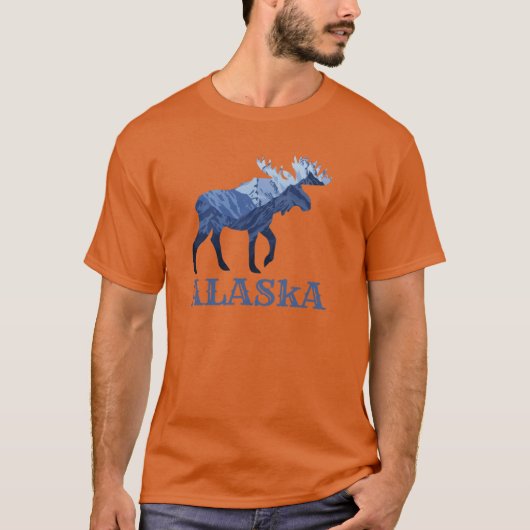 Alaska Eland Besneeuwde Berg T-shirt (Voorkant)