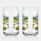 Alaska Eland Digitale Waterverf Drinkset Blikvorm Glas (Rechts)