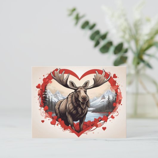 Alaska eland haardvormige achtergrond briefkaart (Staand voorkant)