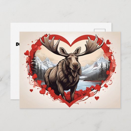 Alaska eland haardvormige achtergrond briefkaart (Voorkant / Achterkant)