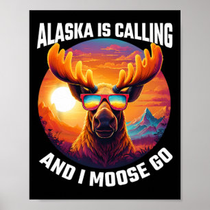 Alaska Eland Toeristen Reis Grappige Eland Avontuu Poster