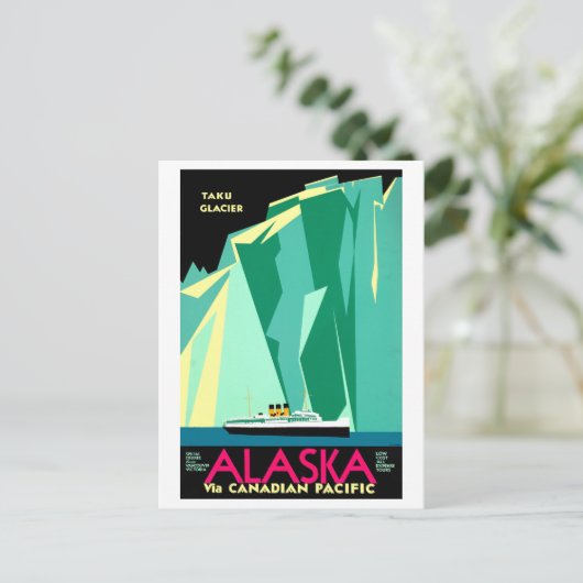 Alaska en Taku Gletsjer Reisposter Briefkaart (Staand voorkant)