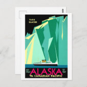 Alaska en Taku Gletsjer Reisposter Briefkaart (Voorkant / Achterkant)