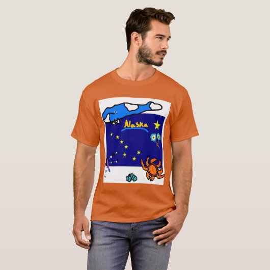 Alaska en zijn symbolen t-shirt (Voorkant volledig)