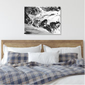 Alaska eskimo Malamute sled race Canvas Afdruk (Insitu (Slaapkamer))