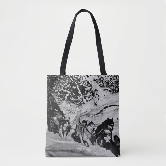  Alaska eskimo Malamute sled race Tote Bag (Voorkant)