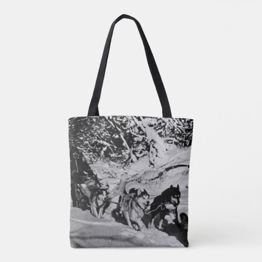  Alaska eskimo Malamute sled race Tote Bag (Achterkant)