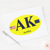 Alaska* Euro Stijl Bumper Ovale Bumpersticker* Ovale Sticker (Envelop)