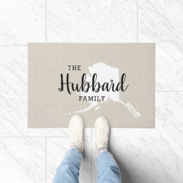 Alaska Familie Monogram Staat Doormat Deurmat