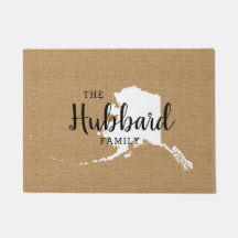 Alaska Familie Monogram Staat Voormat