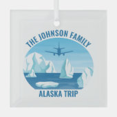 Alaska Familie Vakantie Custom Glacier Kerstmis Glas Ornament (Voorkant)