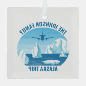 Alaska Familie Vakantie Custom Glacier Kerstmis Glas Ornament (Achterkant)