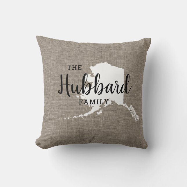 Alaska Family Monogram State Sierkussen (Voorkant)