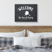 Alaska Family Monogram Welkomstteken Canvas Afdruk (Insitu (Slaapkamer))