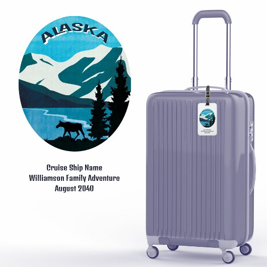 Alaska Family Vacation Cruise Monogram Bagagelabel