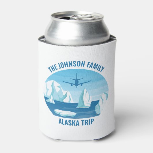 Alaska Family Vacation Custom Blue Glacier Blikjeskoeler (Blikje Voorkant)