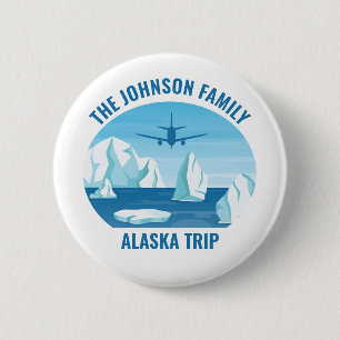 Alaska Family Vacation Custom Blue Glacier Ronde Button 5,7 Cm