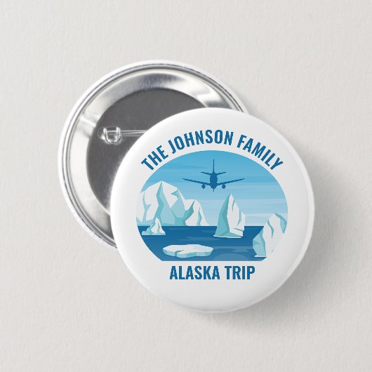 Alaska Family Vacation Custom Blue Glacier Ronde Button 5,7 Cm (Voorkant /achterkant)
