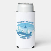 Alaska Family Vacation Custom Blue Glacier Seltzer Blikjeskoeler (Seltzer Voorkant)