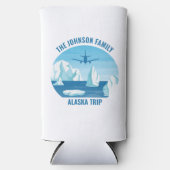 Alaska Family Vacation Custom Blue Glacier Seltzer Blikjeskoeler (Voorkant)