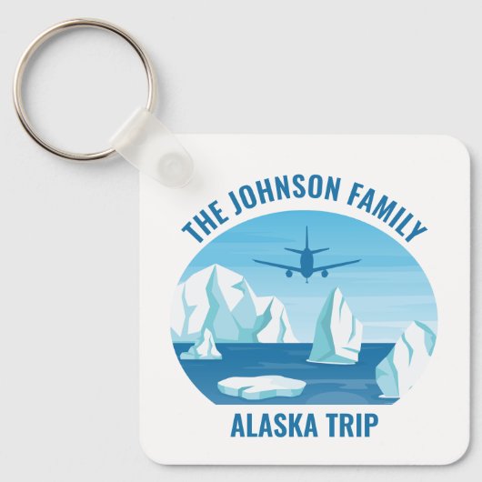 Alaska Family Vacation Custom Blue Glacier Sleutelhanger (Voorkant)
