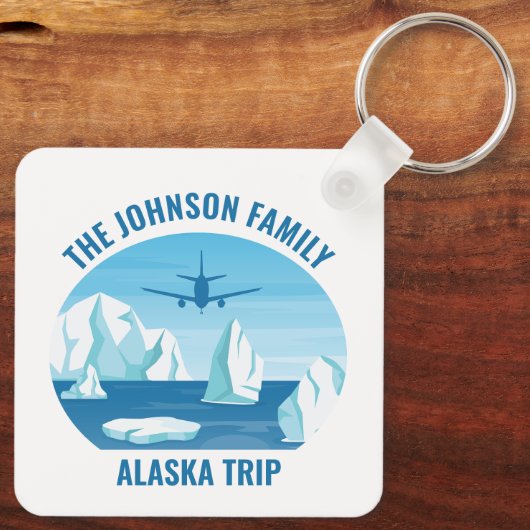 Alaska Family Vacation Custom Blue Glacier Sleutelhanger (Achterkant)