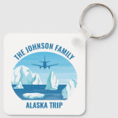 Alaska Family Vacation Custom Blue Glacier Sleutelhanger (Achterkant)