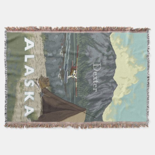 Alaska Fans Struik Plane Cottage Hunting Lodge Deken (Voorkant)