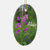 Alaska Fireweed kerstversiering gepersonaliseerd Keramisch Ornament (Rechts)