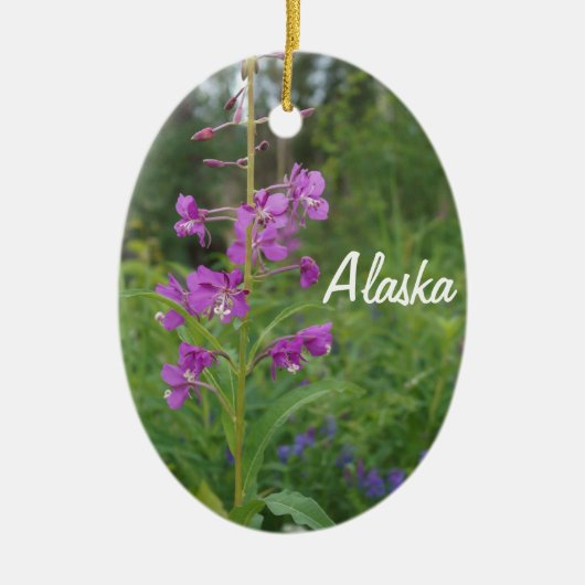 Alaska Fireweed kerstversiering Keramisch Ornament (Voorkant)