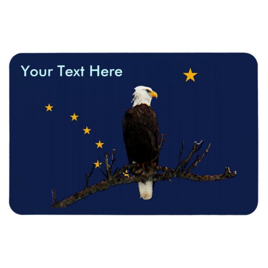 Alaska Flag en Eagle Magneet (Horizontaal)