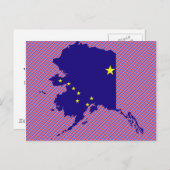Alaska Flag Map Briefkaart (Voorkant / Achterkant)