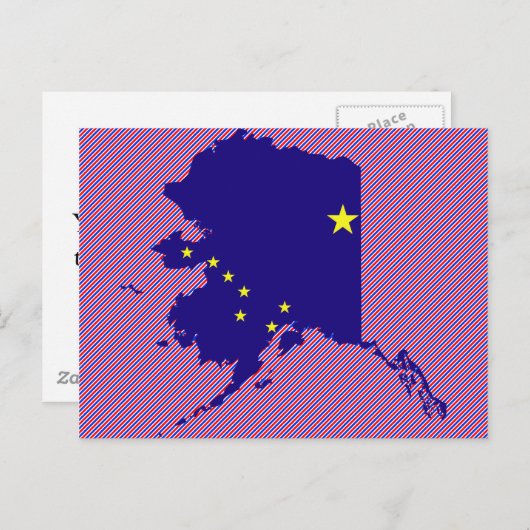 Alaska Flag Map Briefkaart (Voorkant / Achterkant)
