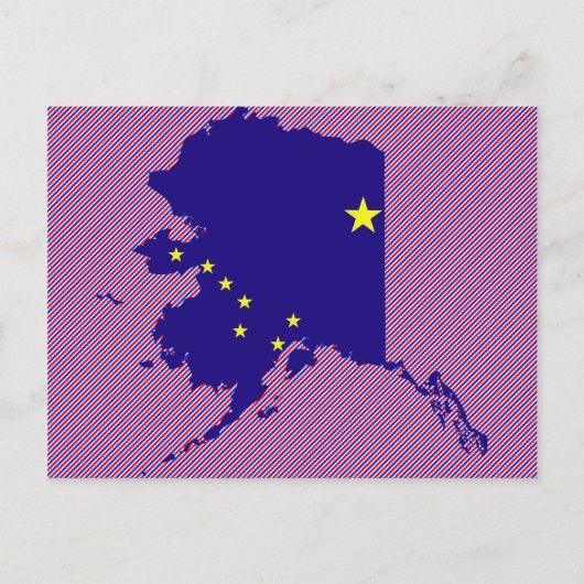 Alaska Flag Map Briefkaart (Voorkant)