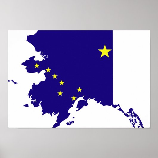 Alaska Flag Map Poster (Voorkant)