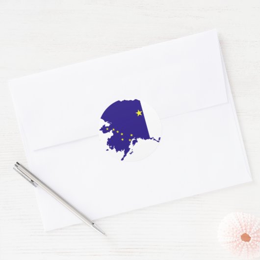 Alaska Flag Map Ronde Sticker (Envelop)